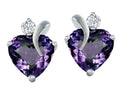 Star K 8mm Heart Shape Simulated Alexandrite Heart Earrings