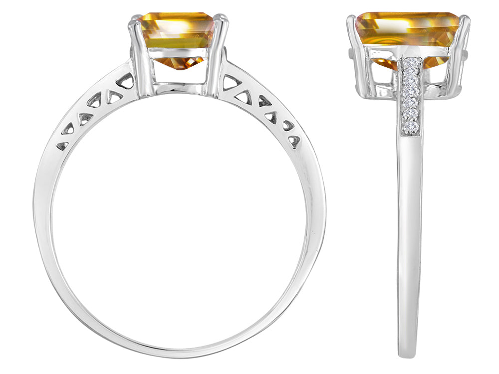Original Star K 8x6mm Genuine Citrine Solitaire Engagement Ring
