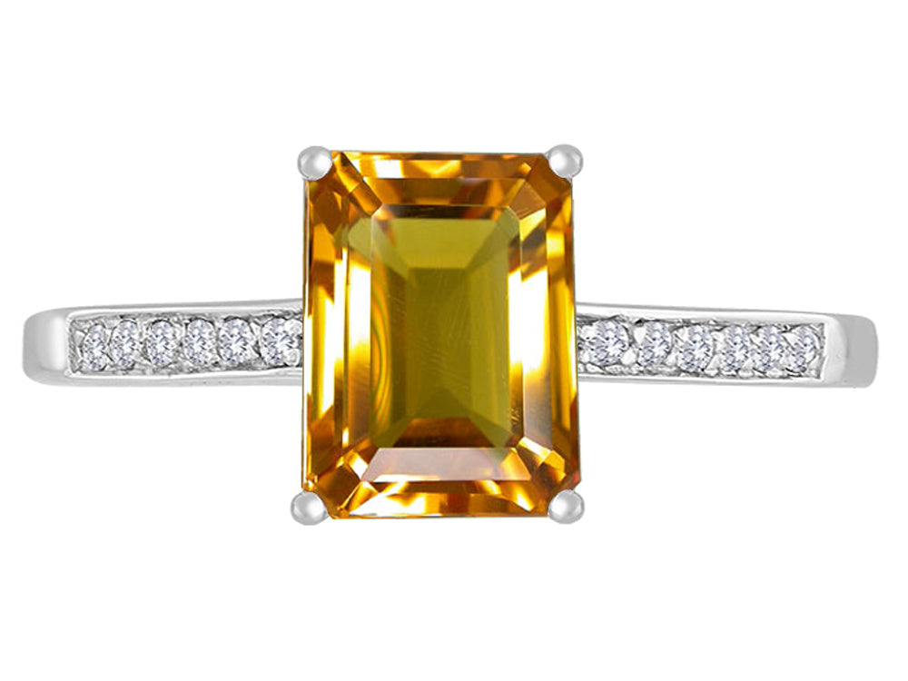Original Star K 8x6mm Genuine Citrine Solitaire Engagement Ring