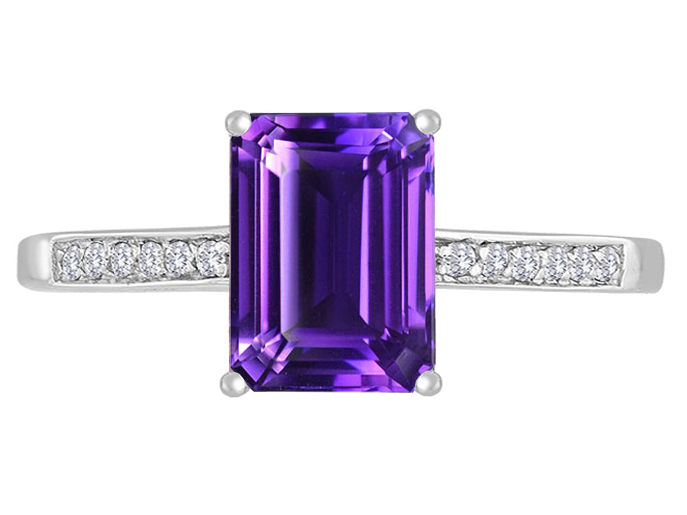 Original Star K 8x6mm Genuine Amethyst Solitaire Engagement Ring