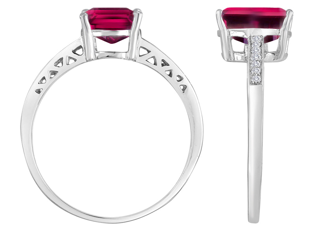 Original Star K 8x6mm Created Ruby Solitaire Engagement Ring