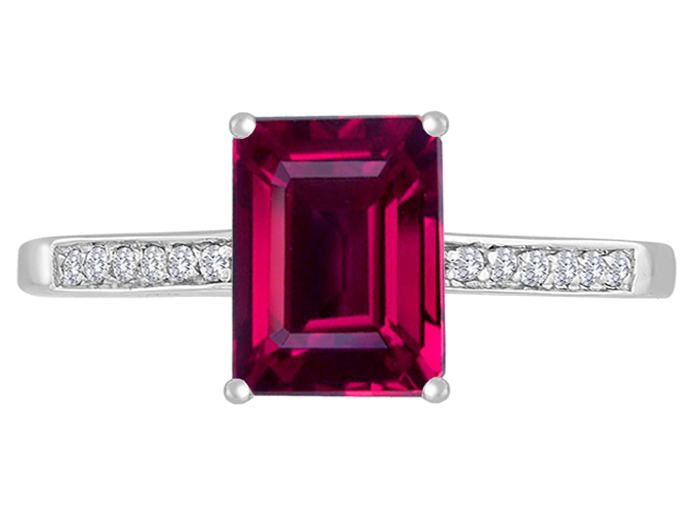 Original Star K 8x6mm Created Ruby Solitaire Engagement Ring