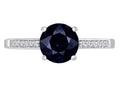 Original Star K Round 7mm Genuine Black Sapphire Solitaire Engagement Ring