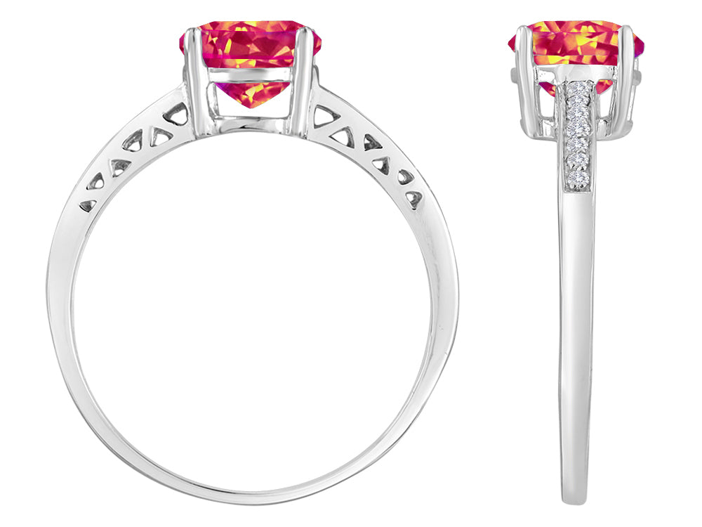 Original Star K Round 7mm Simulated Orange Mexican Fire Opal Solitaire Engagement Ring