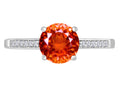 Original Star K Round 7mm Simulated Orange Mexican Fire Opal Solitaire Engagement Ring