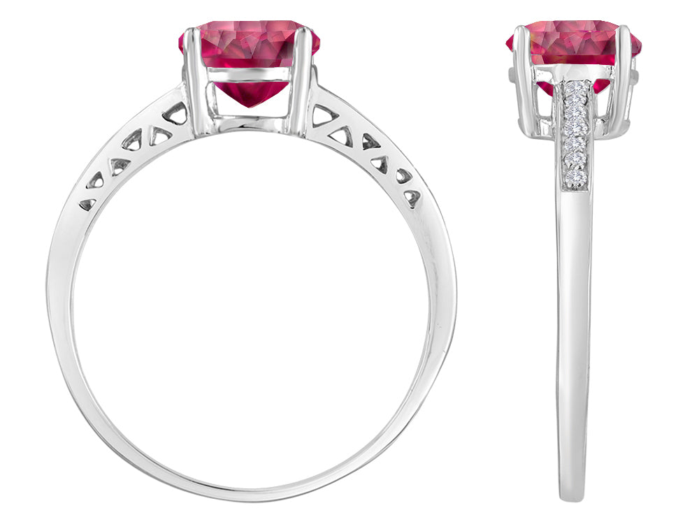 Original Star K Round 7mm Created Ruby Solitaire Engagement Ring