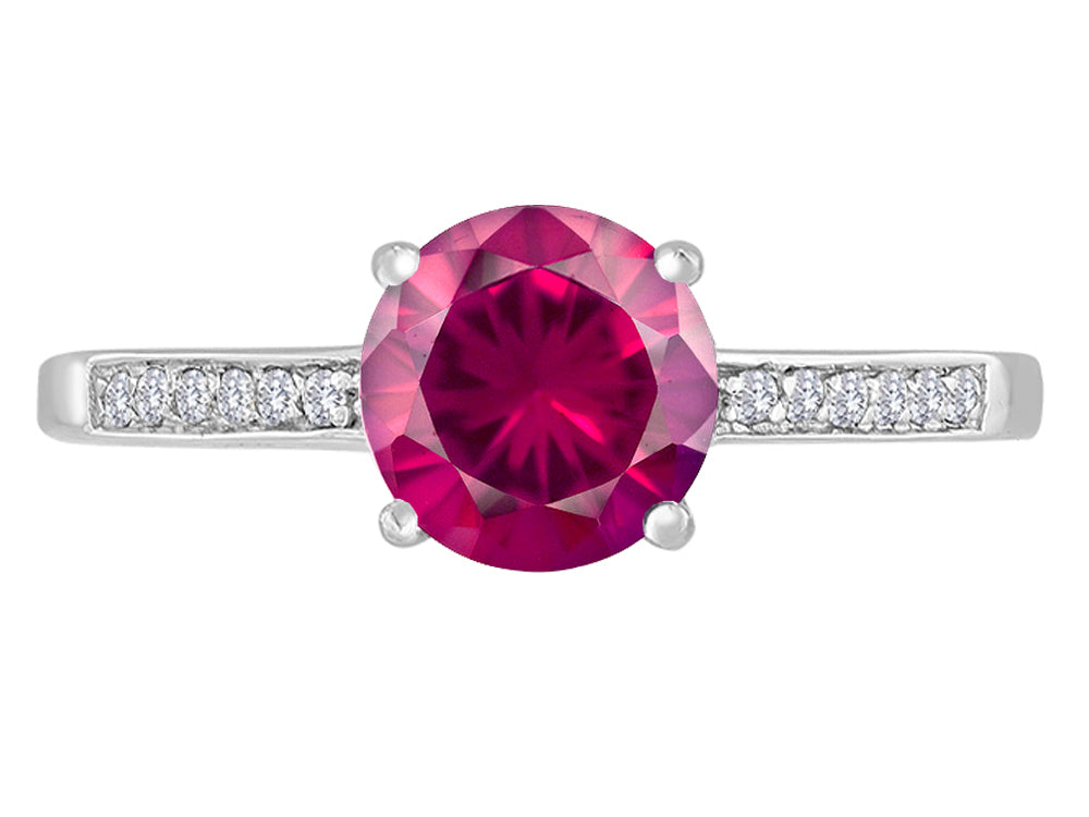 Original Star K Round 7mm Created Ruby Solitaire Engagement Ring