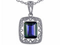 Star K Emerald Cut Genuine Iolite Pendant Necklace