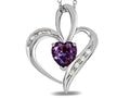 Star K Heart Shape 6mm Simulated Alexandrite Pendant Necklace