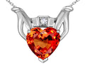 Star K Claddagh Love Pendant Necklace With 8mm Heart Simulated Mexican Fire Opal