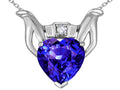 Star K Claddagh Love Pendant Necklace With 8mm Heart Simulated Tanzanite