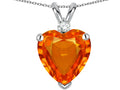 Star K 8mm Simulated Meixcan Fire Opal Heart Pendant Necklace