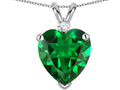 Star K 8mm Simulated Emrald Heart Pendant Necklace
