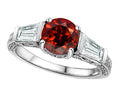 Star K Round 7mm Simulated Garnet Engagement Ring