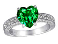 Star K 8mm Heart Shape Simulated Emerald Ring