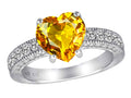 Star K Genuine 8mm Heart Shape Citrine Ring