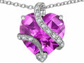 Star K Large 15mm Heart Shape Created Light Pink Sapphire Love Pendant Necklace