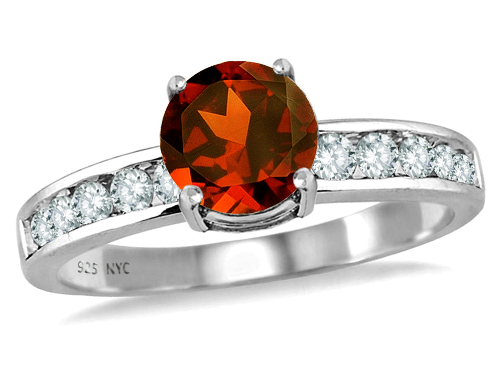 Star K Round 7mm Simulated Garnet Ring