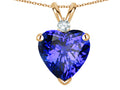 Star K 8mm Simulated Tanzanite Heart Pendant Necklace
