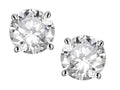 Star K Round 6mm Genuine White Topaz Classic Screw Back Stud Earrings