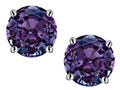 Star K Round 7mm Simulated Alexandrite Classic Screw Back Stud Earrings