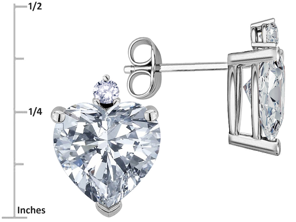 Star K Heart Shape 7mm Genuine Amethyst Earrings Studs