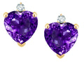 Star K Heart Shape Genuine Amethyst Earrings Studs
