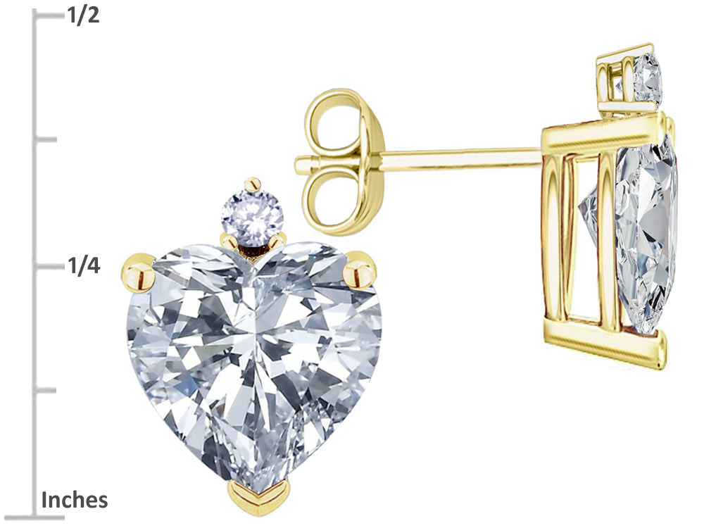 Star K Heart Shape Genuine Peridot Earrings Studs