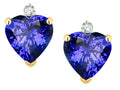 Star K Heart Shape Simulated Tanzanite Earrings Studs