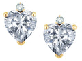 Star K Heart Shape Genuine White Topaz Earrings Studs