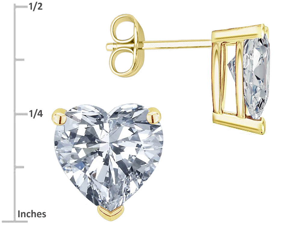 Star K Heart Shape 6mm Genuine Amethyst Earrings Studs