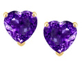 Star K Heart Shape 6mm Genuine Amethyst Earrings Studs
