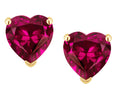Star K Heart Shape 6mm Simulated Pink Tourmaline Earrings Studs