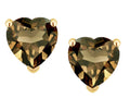 Star K Heart Shape 6mm Genuine Smoky Quartz Earrings Studs