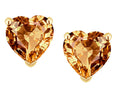 Star K Heart Shape 6mm Simulated Imperial Yellow Topaz Earrings Studs
