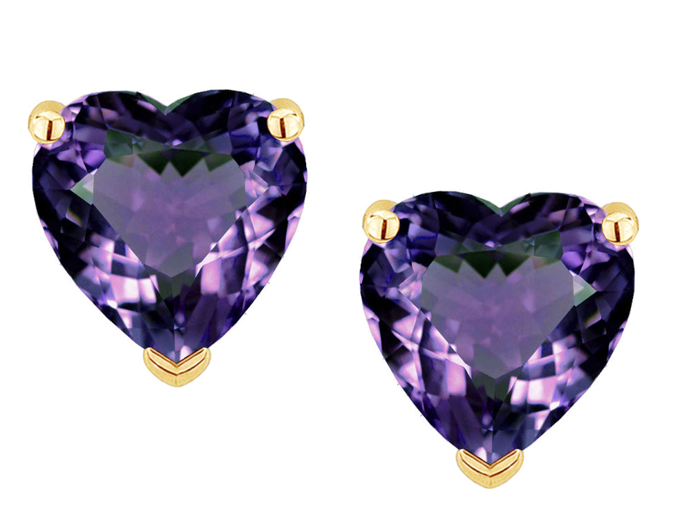 Star K Heart Shape 6mm Simulated Alexandrite Earrings Studs