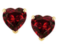 Star K Heart Shape 6mm Genuine Garnet Earrings Studs