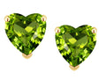 Star K Heart Shape 7mm Genuine Peridot Earrings Studs