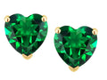 Star K Heart Shape 6mm Simulated Emerald Earrings Studs