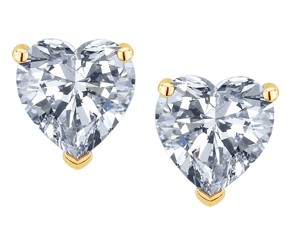 Star K Heart Shape 6mm Genuine White Topaz Earrings Studs