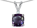 Star K 7mm Cushion-Cut Simulated Alexandrite Pendant Necklace