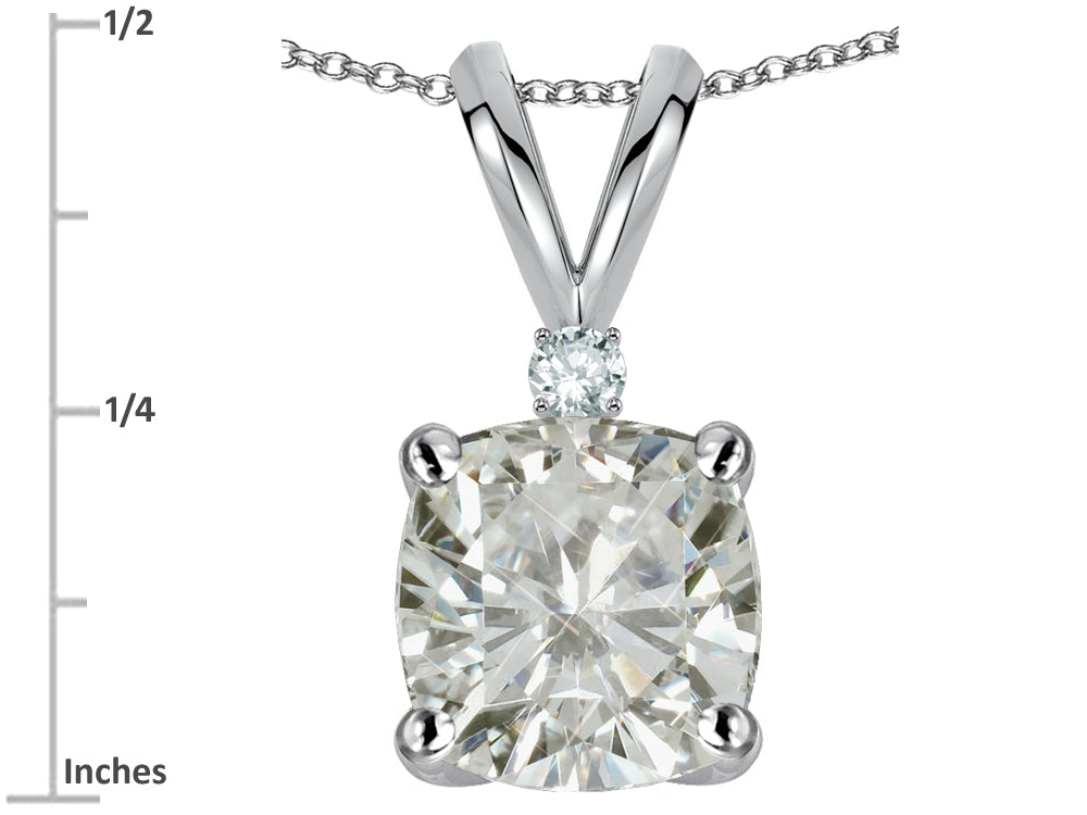 Star K 7mm Cushion-Cut Genuine White Topaz Pendant Necklace