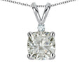 Star K 7mm Cushion-Cut Genuine White Topaz Pendant Necklace