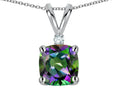 Star K 7mm Cushion-Cut Rainbow Mystic Topaz Pendant Necklace