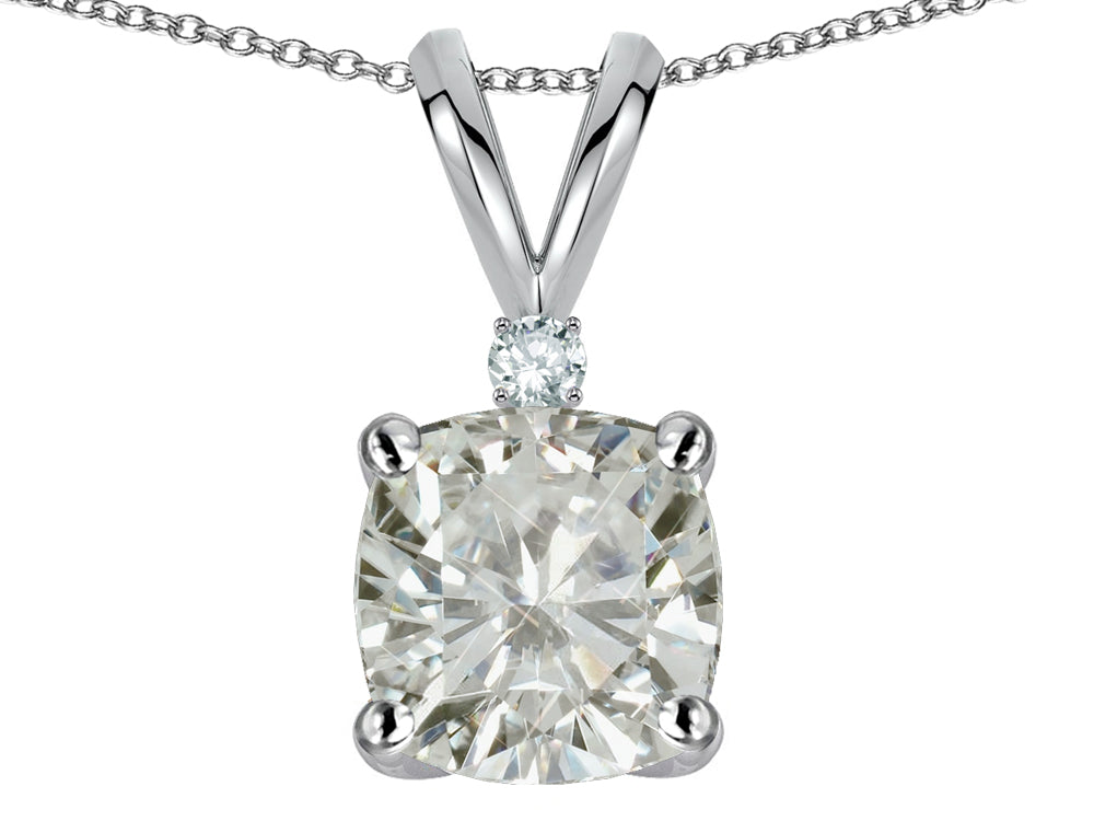 Star K 7mm Cushion-Cut Genuine White Topaz Pendant Necklace