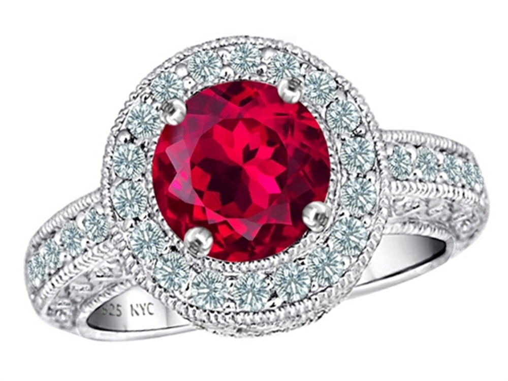 Star K 7mm Round Created Ruby Ring