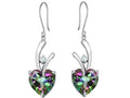 Star K 8mm Heart Shape Rainbow Mystic Quartz Hanging Hook Love Earrings