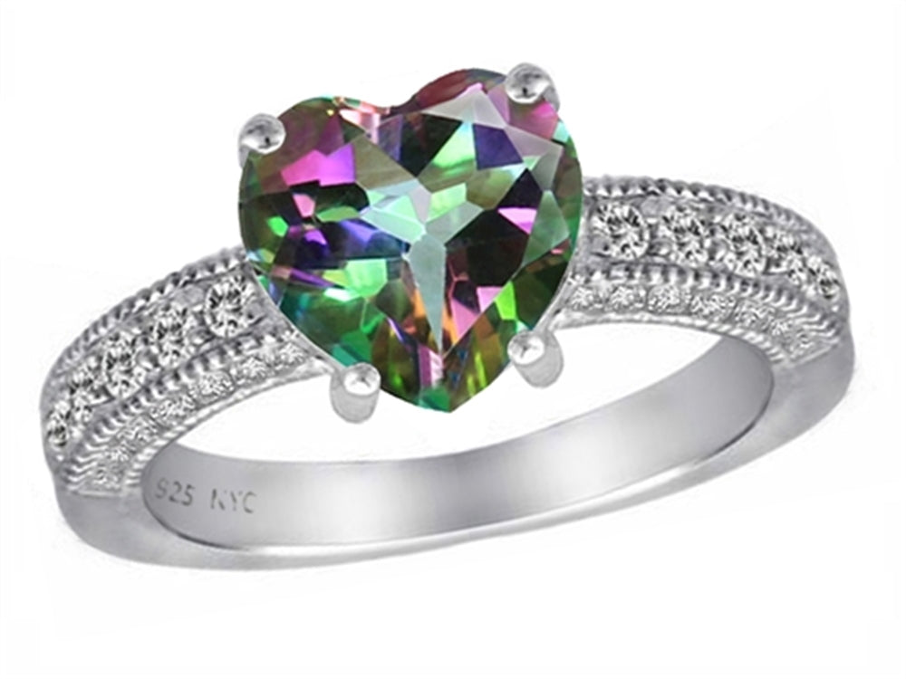 Star K 8mm Heart Shape Mystic Quartz Ring