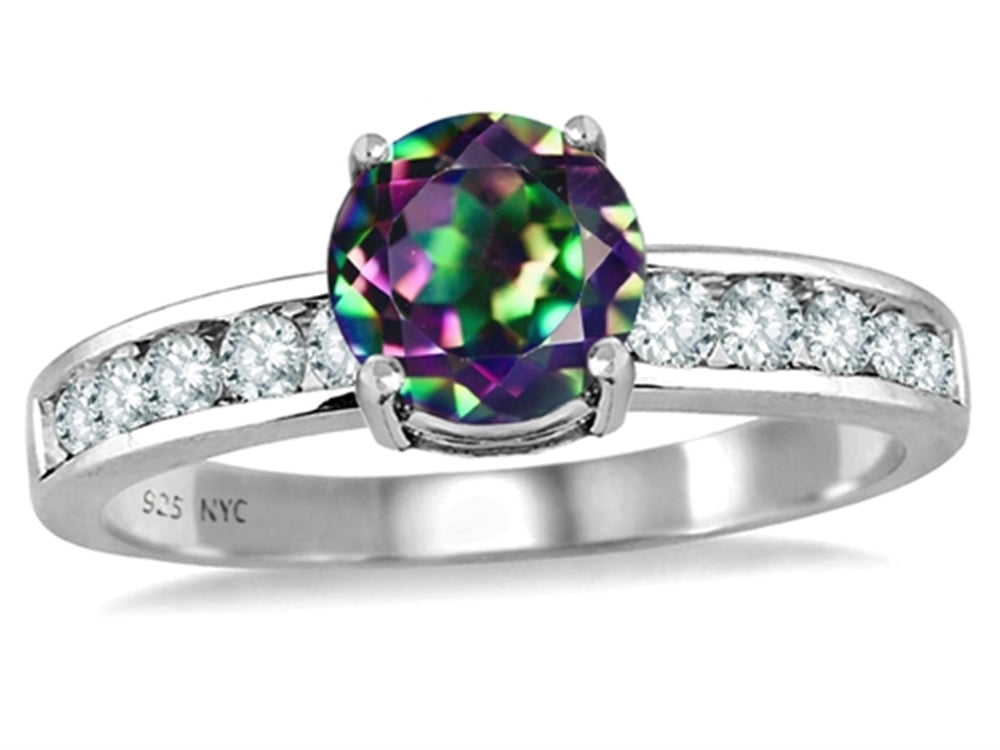 Star K Round 7mm Rainbow Mystic Quartz Ring
