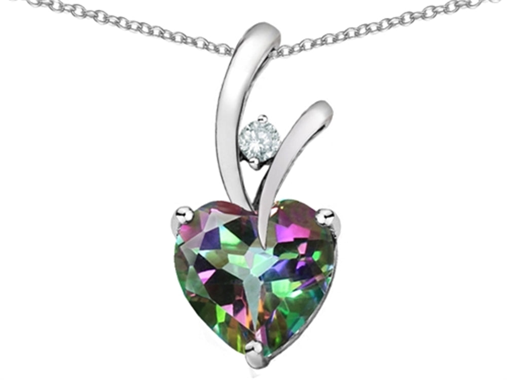 Star K Heart Shape 8mm Mystic Quartz Endless Love Pendant Necklace